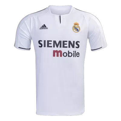 Men Retro Fan Version 03/04 Real Mardid Home Soccer Jersey White - bestfootballkits