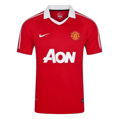 Men Retro Fan Version 10/11 Manchester United Home Soccer Jersey Red - bestfootballkits