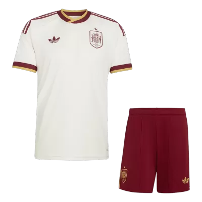 Spain Away Soccer Jersey Kit (Jersey+Shorts) World Cup 2026 White - bestfootballkits