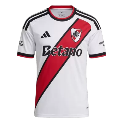 Men Fan 26/27 River Plate Home Soccer Jersey Short Sleeve White - bestfootballkits