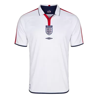 Men Retro Fan Version 2004 England Home Soccer Jersey White - bestfootballkits