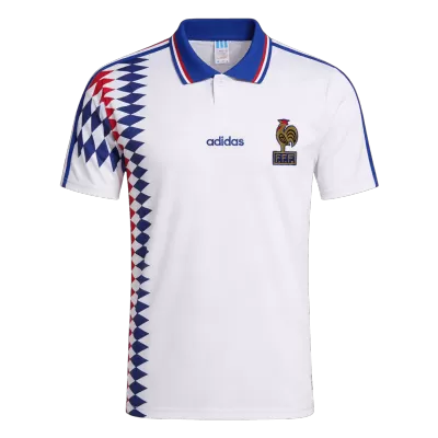 Men Retro Fan Version 1994 France Away Soccer Jersey White - bestfootballkits