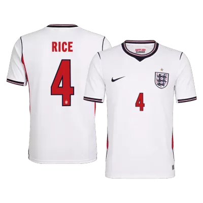RICE #4 England Home Soccer Jersey World Cup 2026 White - bestfootballkits