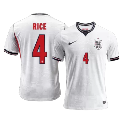 RICE #4 England Soccer Home Jersey 2026 White - bestfootballkits