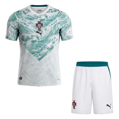 Portugal Away Soccer Jersey Kit (Jersey+Shorts) World Cup 2026 White&Green - bestfootballkits