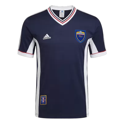 Men Retro Fan Version Yugoslavia Home Soccer Jersey World Cup 1998 Navy - bestfootballkits