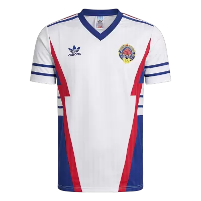Men Retro Fan Version Yugoslavia Away Soccer Jersey 1990 White - bestfootballkits