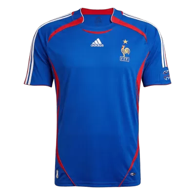 Men Retro Fan Version France Home Soccer Jersey World Cup 2006 Blue - bestfootballkits