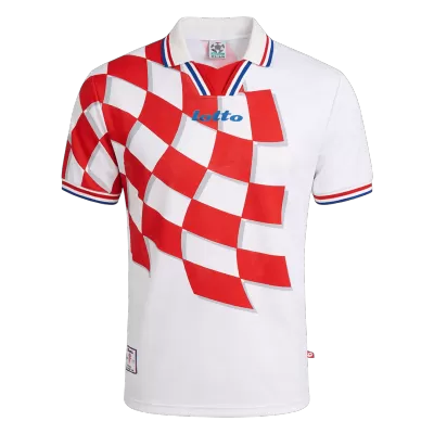 Retro Croatia Home Soccer Jersey World Cup 1998 White&Red - bestfootballkits