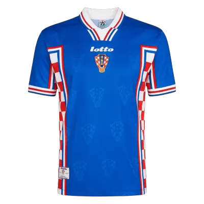 Retro Croatia Away Soccer Jersey World Cup1998 Blue - bestfootballkits