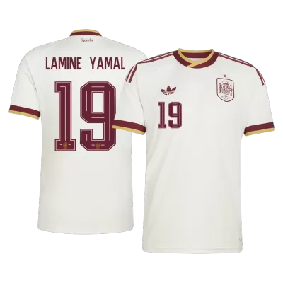 LAMINE YAMAL #19 Spain Away Soccer Jersey World Cup 2026 White - bestfootballkits