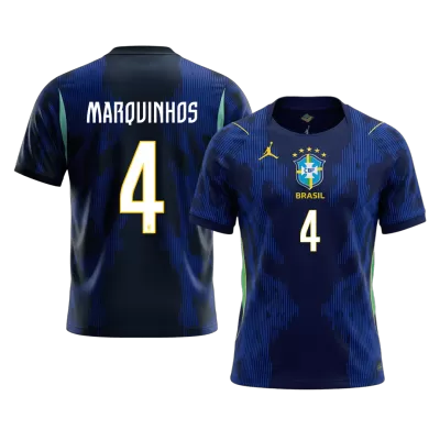 MARQUINHOS #4 Brazil Away Soccer Jersey World Cup 2026 Navy - bestfootballkits