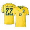 JOÃO PEDRO #22 Brazil Home Soccer Jersey World Cup 2026 Yellow - bestfootballkits