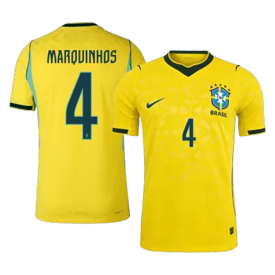 MARQUINHOS #4 Brazil Soccer Home Jersey 2026 Yellow - bestfootballkits