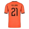 F.DE JONG #21 Netherlands Soccer Home Jersey 2026 Orange - bestfootballkits