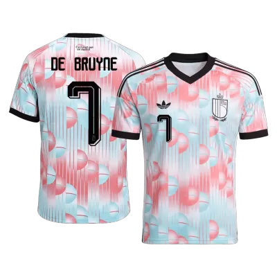 DE BRUYNE #7 Belgium Away Soccer Jersey World Cup 2026 Blue&Pink - bestfootballkits