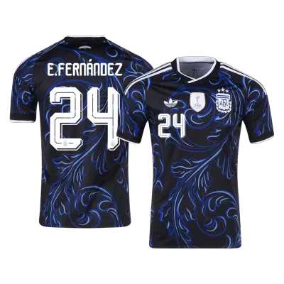 E. FERNÁNDEZ #24 Argentina Away Soccer Jersey World Cup 2026 Black - bestfootballkits