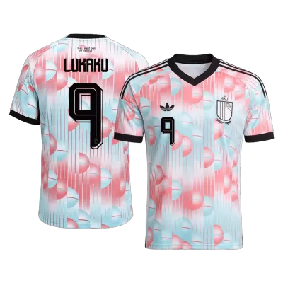 LUKAKU #9 Belgium Away Soccer Jersey World Cup 2026 Blue&Pink - bestfootballkits