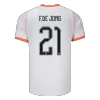 F.DE JONG #21 Netherlands Away Soccer Jersey World Cup 2026 White - bestfootballkits