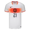 F.DE JONG #21 Netherlands Away Soccer Jersey World Cup 2026 White - bestfootballkits