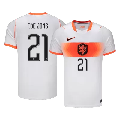 F.DE JONG #21 Netherlands Away Soccer Jersey World Cup 2026 White - bestfootballkits