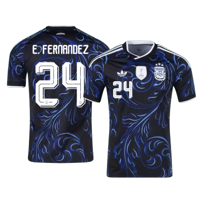 E. FERNÁNDEZ #24 Argentina Away Soccer Jersey World Cup 2026 Black - bestfootballkits