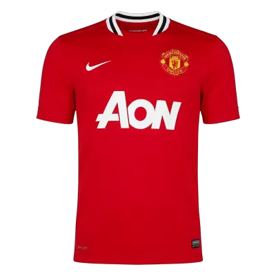 Men Retro Fan Version Manchester United Home Soccer Jersey 2011/12 Red - bestfootballkits