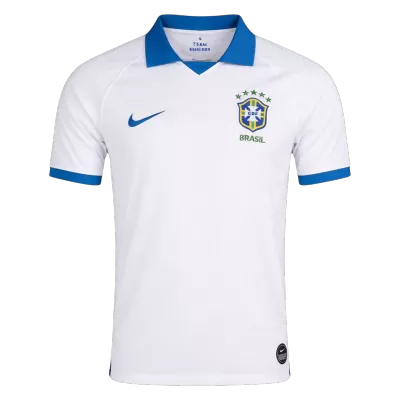 Men Retro Fan Version Brazil Away Soccer Jersey 2019 White - bestfootballkits