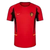 Men Retro Fan Version Belgium Home Soccer Jersey World Cup 2002 Red - bestfootballkits