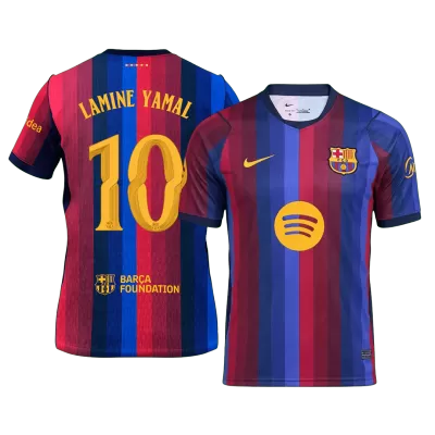 LAMINE YAMAL#10 Men Fan 26/27 Barcelona Home Soccer Jersey Short Sleeve Blue&Garnet - UCL - bestfootballkits
