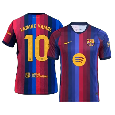 LAMINE YAMAL #10 Men Fan 26/27 Barcelona Home Soccer Jersey Short Sleeve Blue&Garnet - bestfootballkits