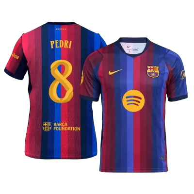 PEDRI #8 Men Fan 26/27 Barcelona Home Soccer Jersey Short Sleeve Blue&Garnet - UCL - bestfootballkits