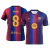 PEDRI #8 Men Fan 26/27 Barcelona Home Soccer Jersey Short Sleeve Blue&Garnet - bestfootballkits