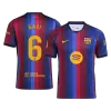 GAVI #6 Men Fan 26/27 Barcelona Home Soccer Jersey Short Sleeve Blue&Garnet - bestfootballkits
