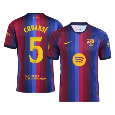 CUBARSÍ #5 Men Fan 26/27 Barcelona Home Soccer Jersey Short Sleeve Blue&Garnet - UCL - bestfootballkits