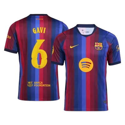 GAVI #6 Men Fan 26/27 Barcelona Home Soccer Jersey Short Sleeve Blue&Garnet - UCL - bestfootballkits