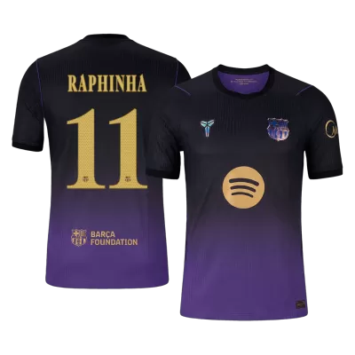RAPHINHA #11 Barcelona Soccer Away Jersey 2026/27 Black/Purple - bestfootballkits