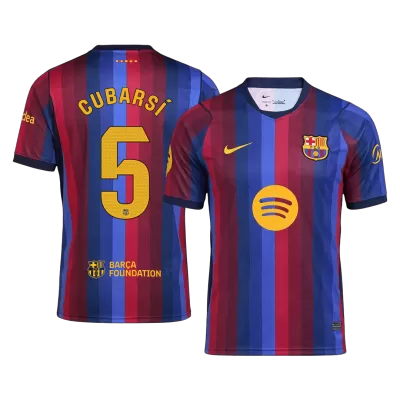 CUBARSÍ #5 Men Fan 26/27 Barcelona Home Soccer Jersey Short Sleeve Blue&Garnet - bestfootballkits