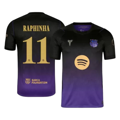 RAPHINHA #11 Barcelona x Kobe Bryant Away Soccer Jersey 2026/27 Black/Purple- UCL - bestfootballkits