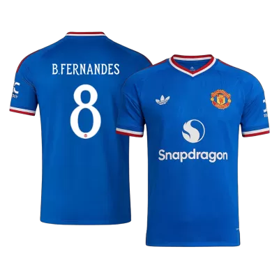 B. FERNANDES #8 Manchester United Away Soccer Jersey 2026/27 Blue - UCL - bestfootballkits