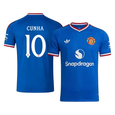 CUNHA #10 Manchester United Away Soccer Jersey 2026/27 Blue - UCL - bestfootballkits