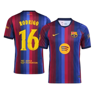 RODRIGO #16 Men Fan 26/27 Barcelona Home Soccer Jersey Short Sleeve Blue&Garnet - UCL - bestfootballkits