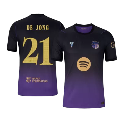 F. DE JONG #21 Barcelona x Kobe Bryant Away Soccer Jersey 2026/27 Black/Purple- UCL - bestfootballkits