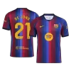 F. DE JONG #21 Men Fan 26/27 Barcelona Home Soccer Jersey Short Sleeve Blue&Garnet - bestfootballkits