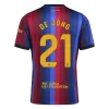 F. DE JONG #21 Men Fan 26/27 Barcelona Home Soccer Jersey Short Sleeve Blue&Garnet - bestfootballkits
