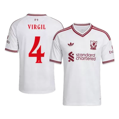 VIRGIL #4 Liverpool Away Soccer Jersey 2026/27 White - UCL - bestfootballkits